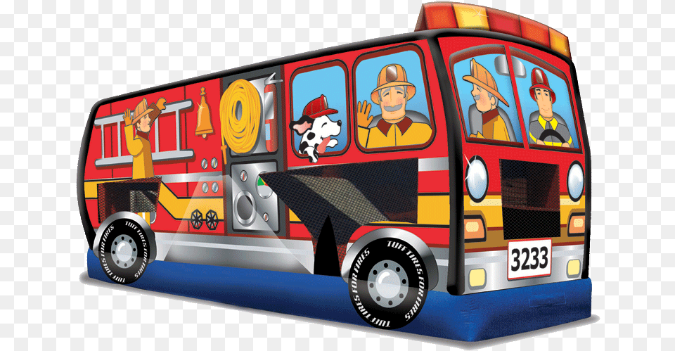 Fire Truck Combo Fire Truck Bounce House, Bus, Transportation, Vehicle, Baby Free Transparent Png