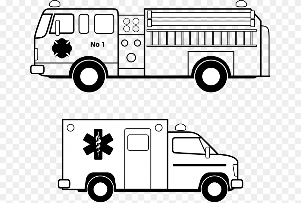 Fire Truck Vector Ambulance Emergency Fire Outline Fire Truck Clipart, Transportation, Van, Vehicle, Machine Free Png