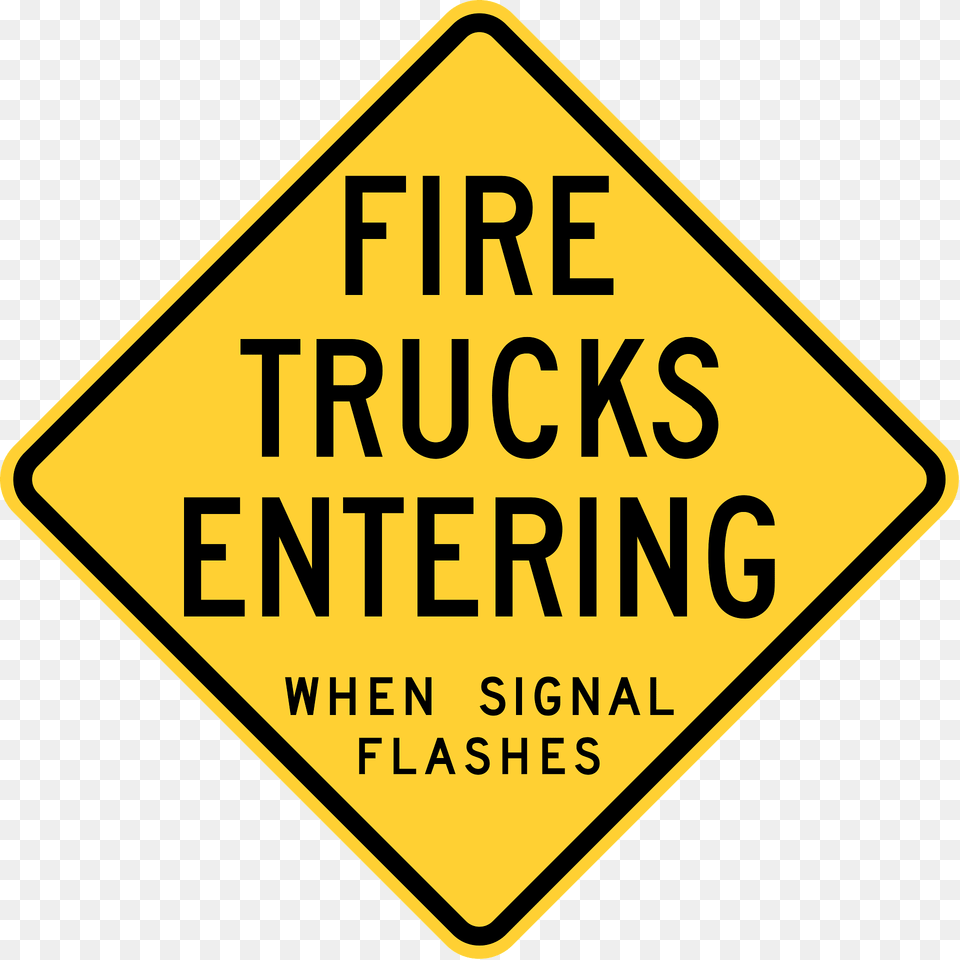 Fire Trucks Entering When Signal Flashes Wisconsin Clipart, Sign, Symbol, Road Sign Free Png