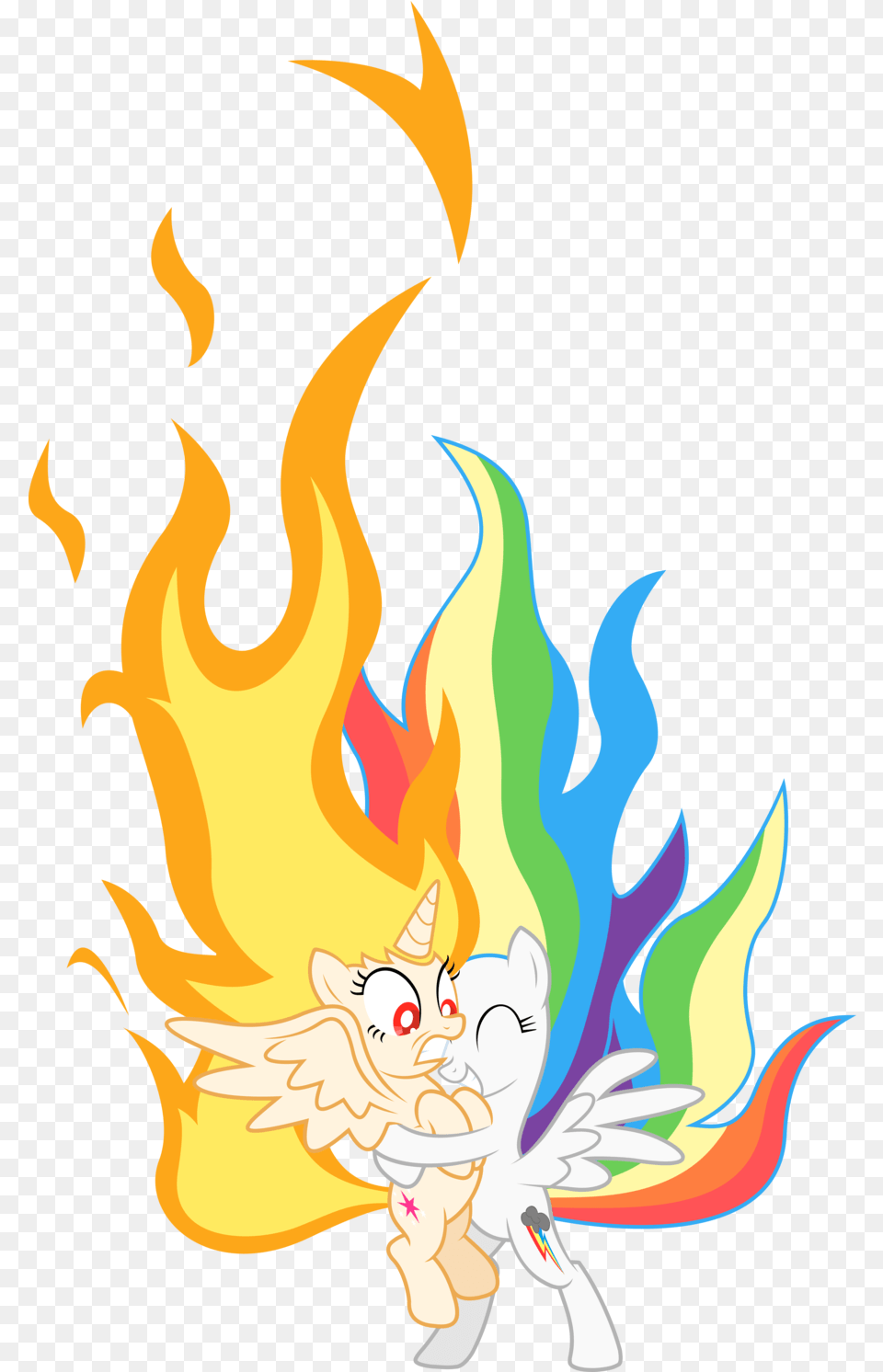 Fire Vector Princess Rainbow Dash, Flame Free Png Download