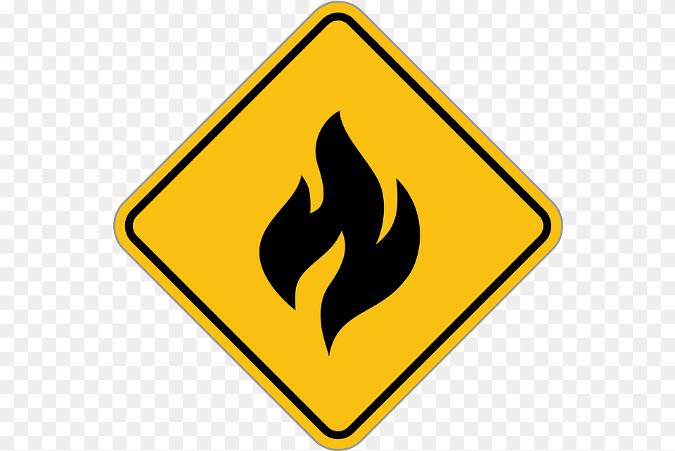 Fire Warning Sign, Symbol, Road Sign, Blackboard Png Image