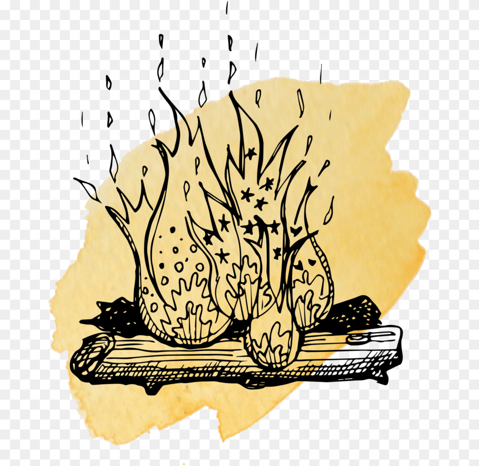 Fire With Yellow Splash Compressed Portable Network Drawing, Leaf, Plant, Art Free Png