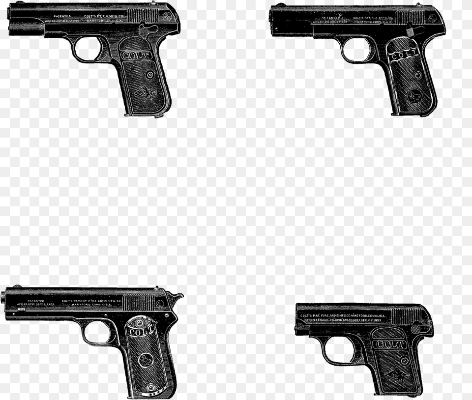 Firearm, Gun, Handgun, Weapon, Silhouette Free Png