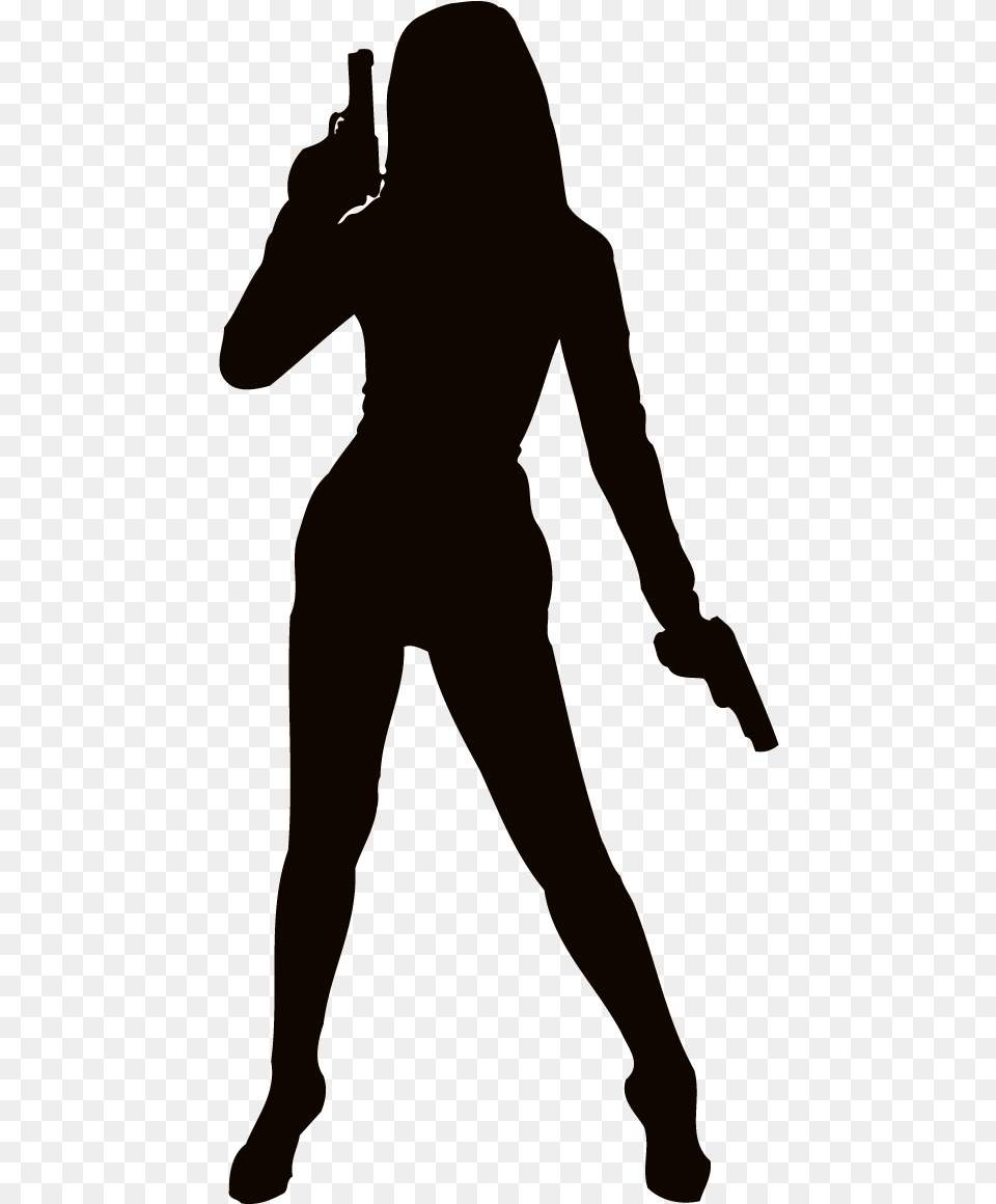 Firearm Woman Weapon Silhouette Clip Art Girl With Gun Silhouette, Person, Body Part, Dancing, Finger Png