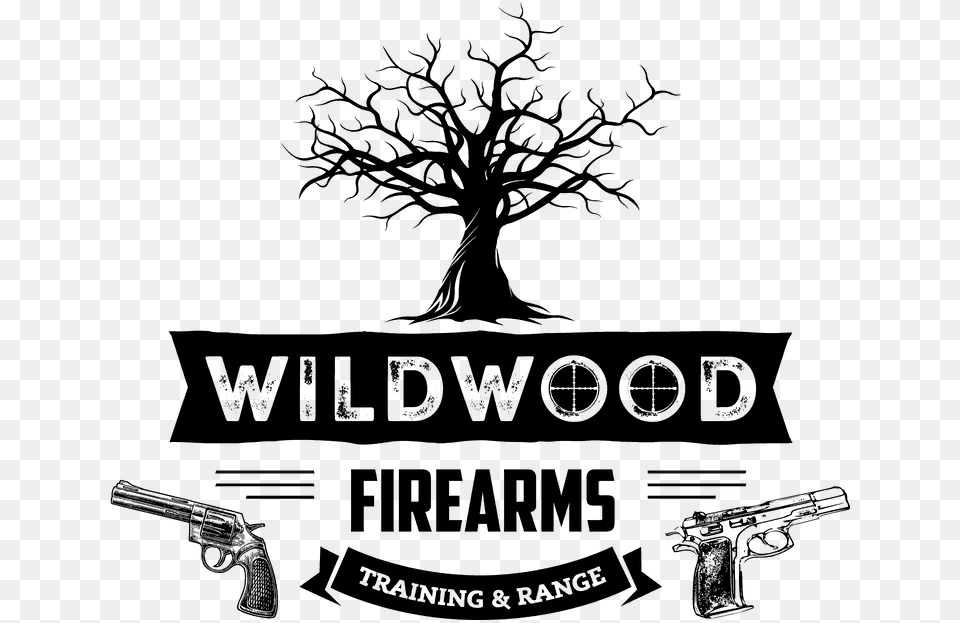 Firearms Training Indoor Range Tree, Silhouette, Lighting, Firearm, Gun Free Png Download