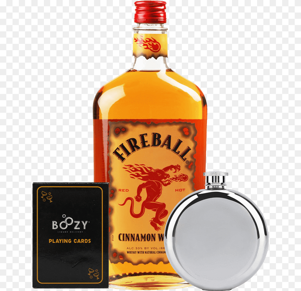 Fireball Cinnamon Whisky, Alcohol, Beverage, Liquor, Person Png Image