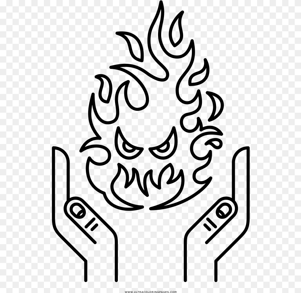 Fireball Coloring Page, Gray Free Png