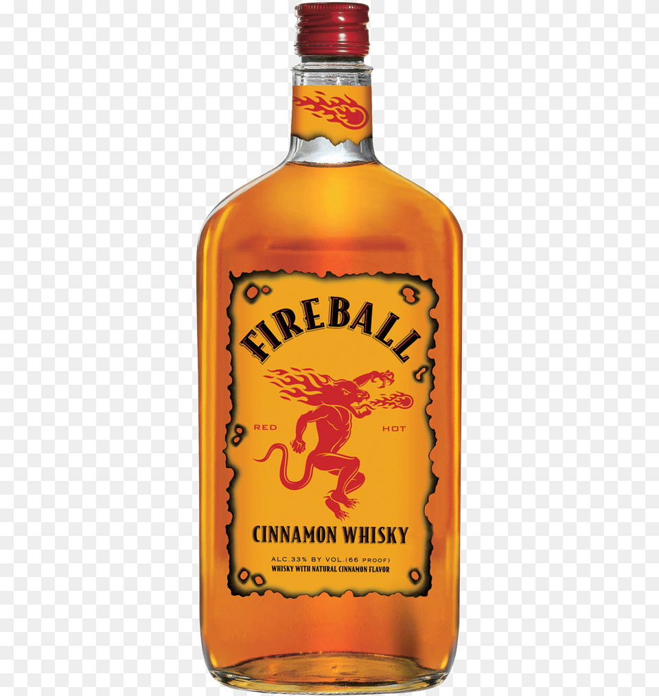 Fireball Red Hot Cinnamon Whisky 750 Ml Fireball Whiskey Transparent, Alcohol, Beverage, Liquor, Beer Free Png Download