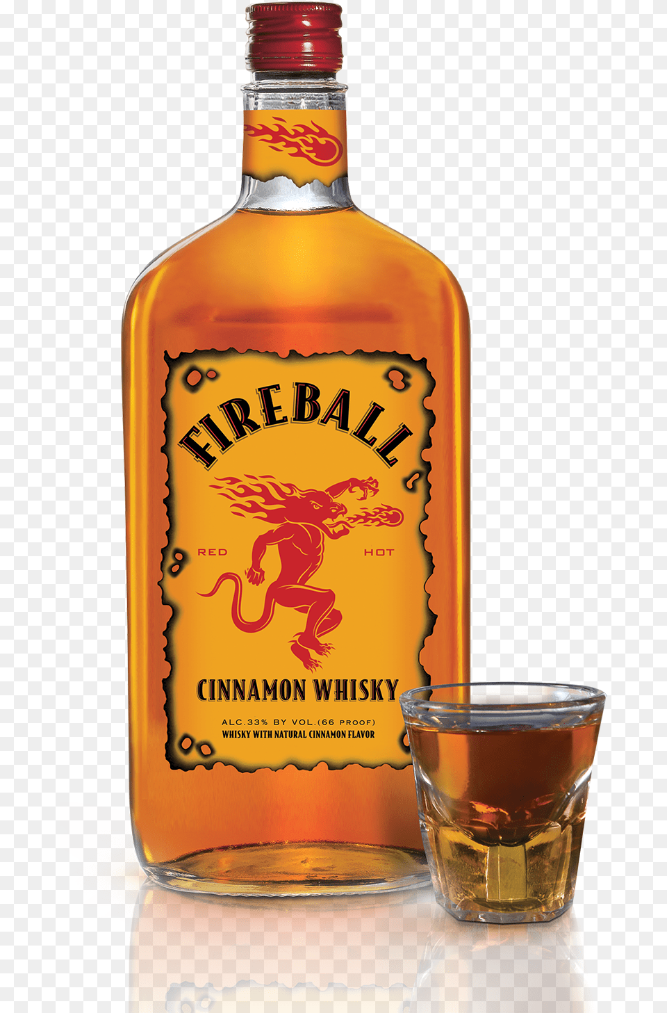 Fireball Whiskey, Alcohol, Beverage, Liquor, Whisky Free Png