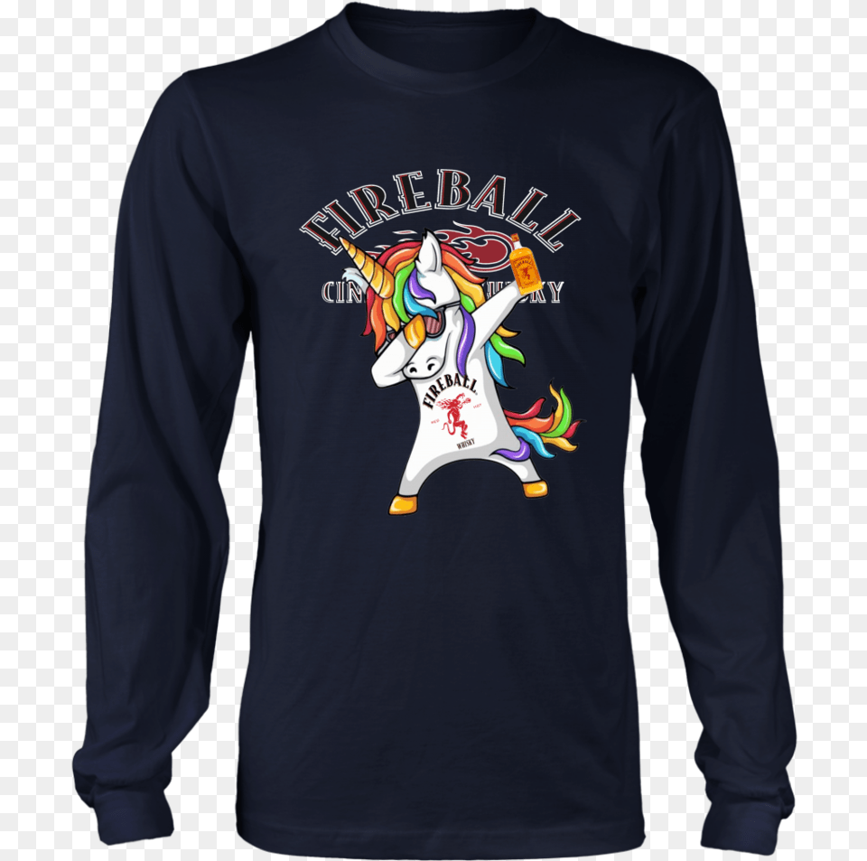 Fireball Whiskey Unicorn Dabbing Shirt Long Sleeve Good The Bad The Slow Shirt, Clothing, Long Sleeve, T-shirt, Adult Free Transparent Png