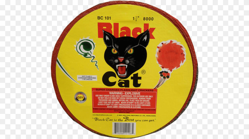 Firecracker Roll Of 8000 Black Cat Black Cat Fireworks, Animal, Mammal, Pet, Racket Png Image