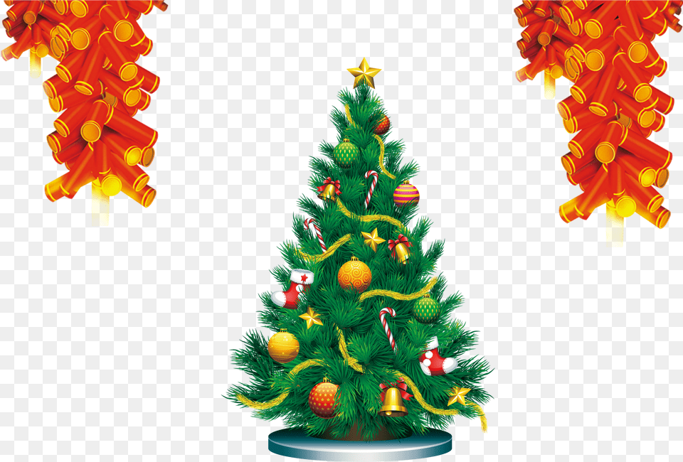 Firecracker Vector Ornament Transparent Christmas Tree, Plant, Christmas Decorations, Festival, Christmas Tree Free Png Download