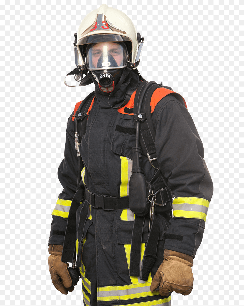 Firefighter, Helmet, Adult, Man, Male Png