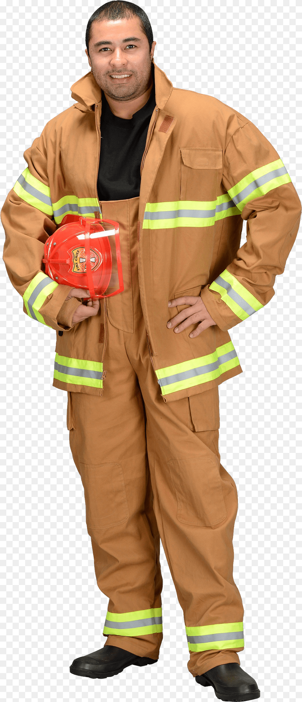 Firefighter, Clothing, Coat, Adult, Helmet Free Png