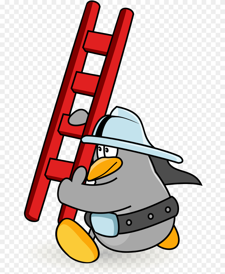 Firefighter Cartoon Ladder Clipart Download Cartoon Transparent Ladder, Clothing, Hardhat, Helmet, Outdoors Free Png