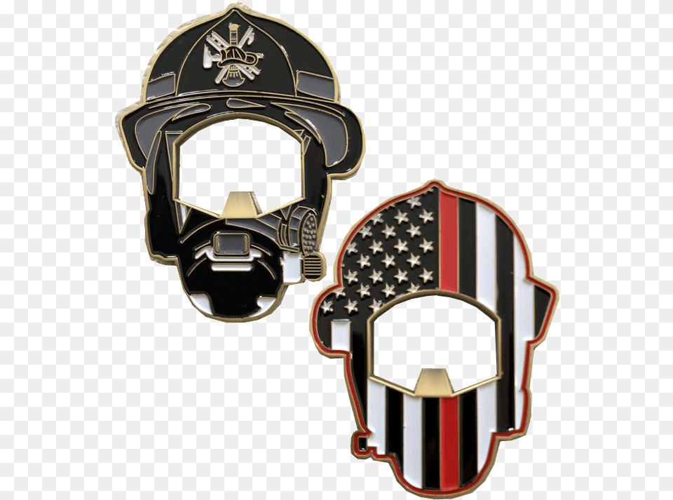 Firefighter Challenge Coin Bottle Opener, Helmet, American Football, Football, Person Free Png