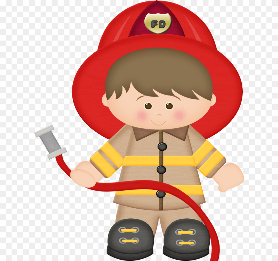 Firefighter Clipart Little Cute Fireman Clipart, Baby, Person, Toy, Doll Png Image