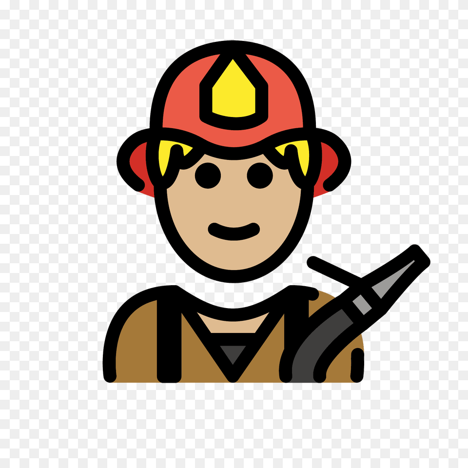 Firefighter Emoji Clipart, Clothing, Hardhat, Helmet, Face Free Png