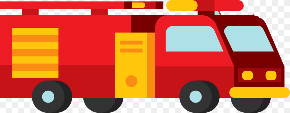 Firefighter Fire Extinguisher Hose Clipart Transparent Fire Truck, Transportation, Vehicle, Fire Truck, Moving Van Free Png Download