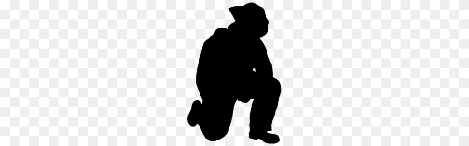 Firefighter Fireman Kneeling Sticker, Person, Silhouette, Animal, Bear Free Transparent Png