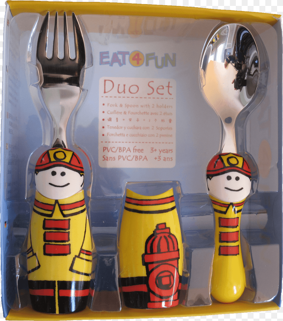 Firefighter Fork Amp Spoon Set Cartoon, Cutlery, Can, Tin Free Png Download