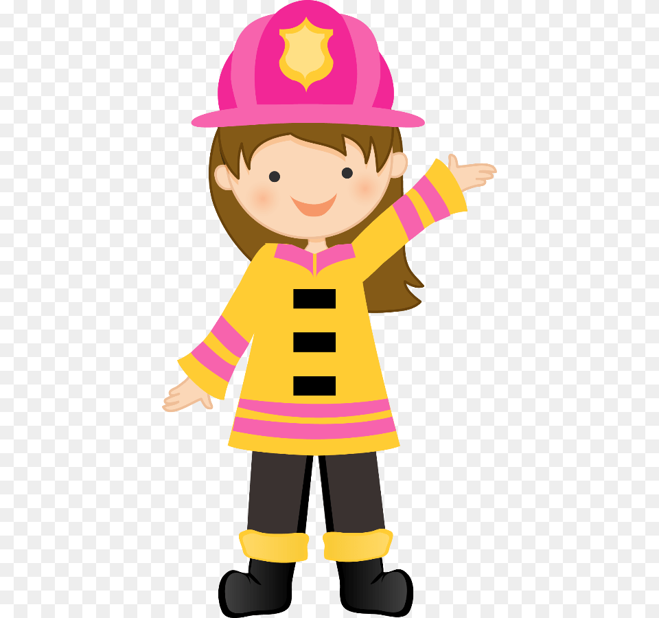 Firefighter Girl Clipart, Clothing, Coat, Hardhat, Helmet Png Image