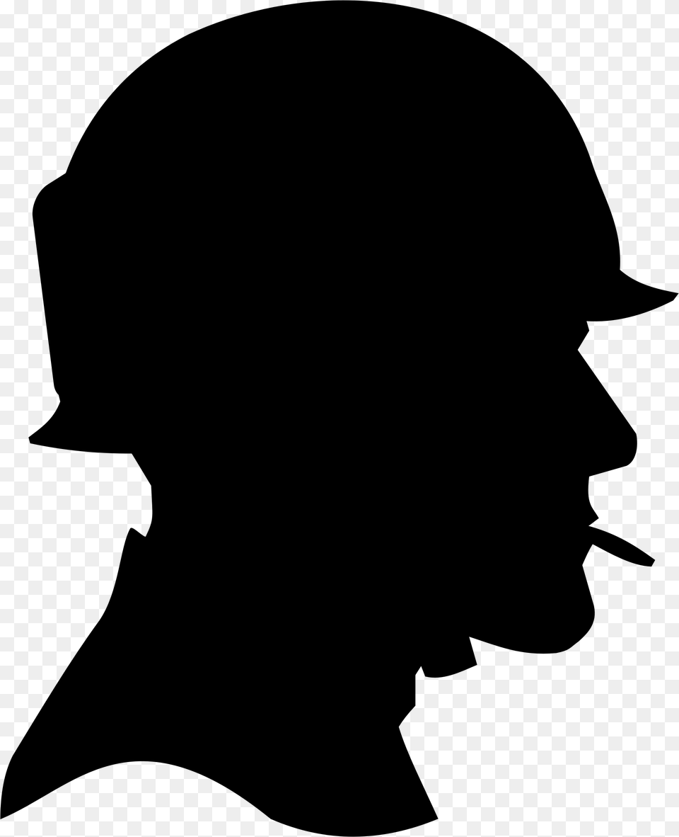 Firefighter Hat Clip Art Black And White, Silhouette, Head, Person, Face Png Image