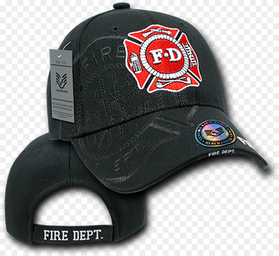 Firefighter Hat Firefighter Cap Shadow Black Gorra Baseball Cap, Baseball Cap, Clothing, Helmet Free Png