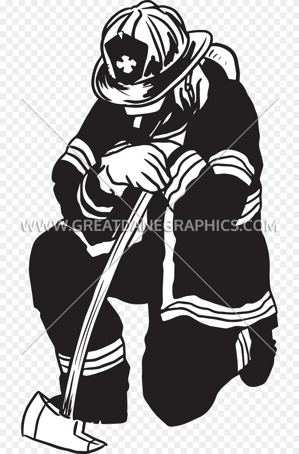 Firefighter Kneeling Firefighter Black And White, Baby, Person, Photography, Face Free Png Download