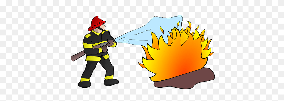 Firefighter On The Job, Baby, Person, Fire Free Png