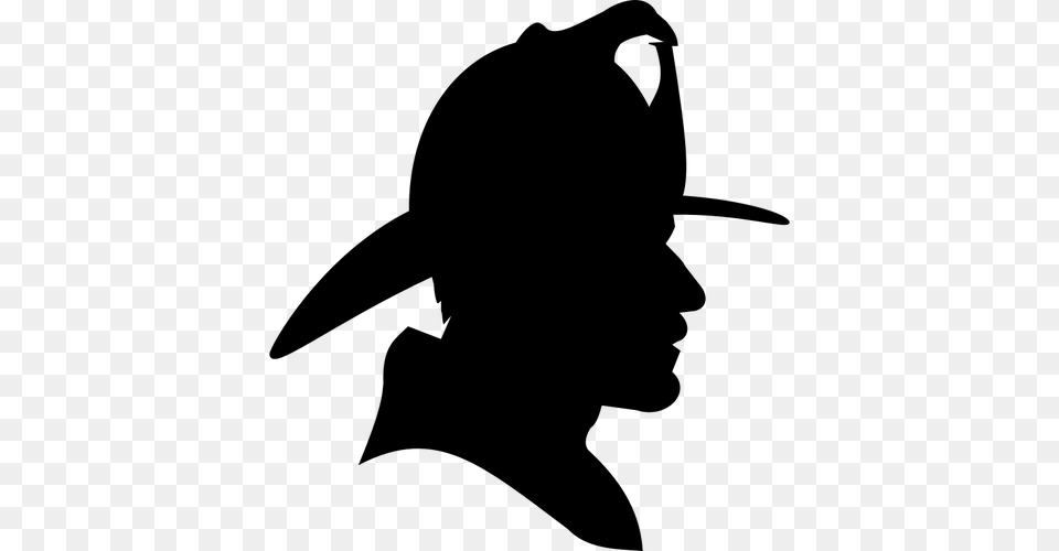 Firefighter Profile Vector Clip Art, Gray Png Image
