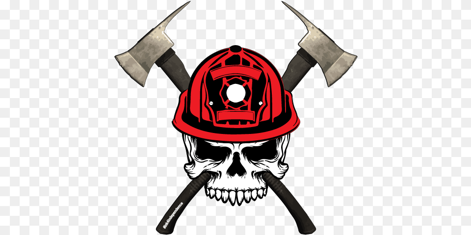 Firefighter Skull, Helmet, Axe, Device, Tool Png Image