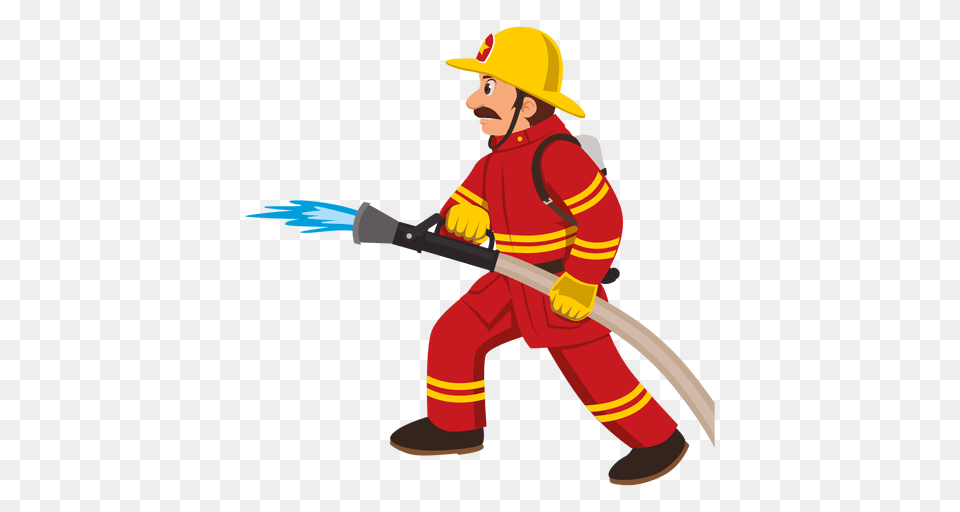 Firefighter With Hose Pipe, Person, Face, Head Free Png