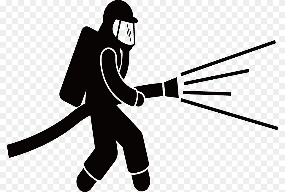 Firefighters Put Out The Fire Download Firefighter, Stencil, People, Person Free Png