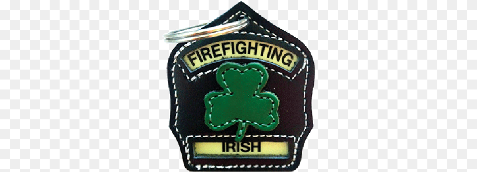 Firefighting Irish Mini Shield Key Chain Keychain, Badge, Logo, Symbol, Accessories Png Image