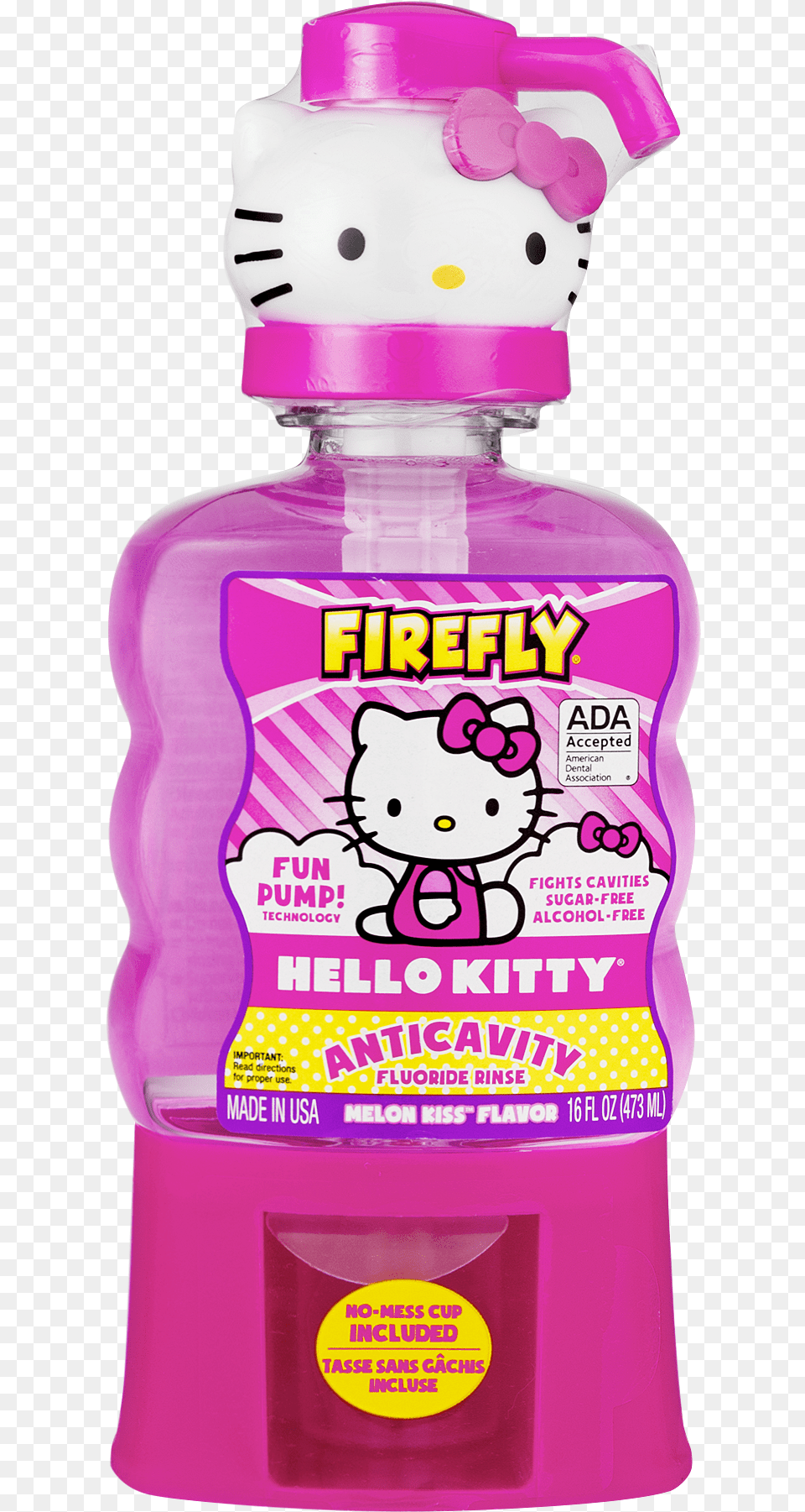Firefly Hello Kitty Mouthwash, Bottle, Purple, Cosmetics Png
