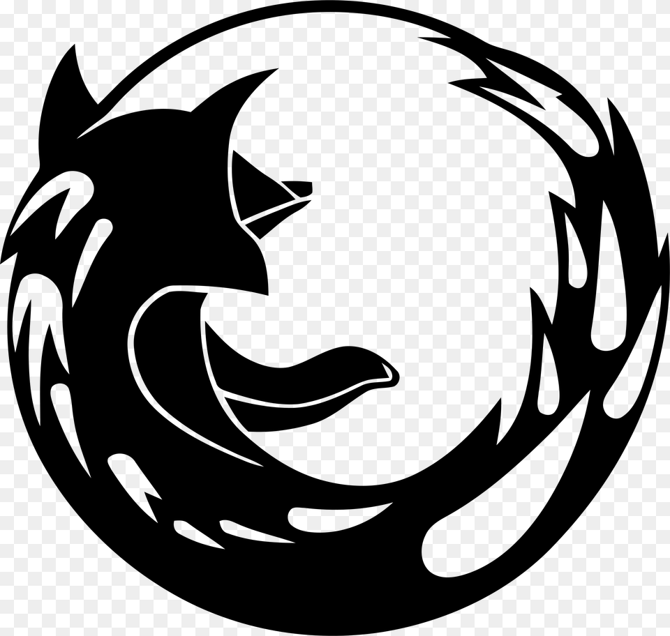 Firefox Logo, Gray Free Png Download