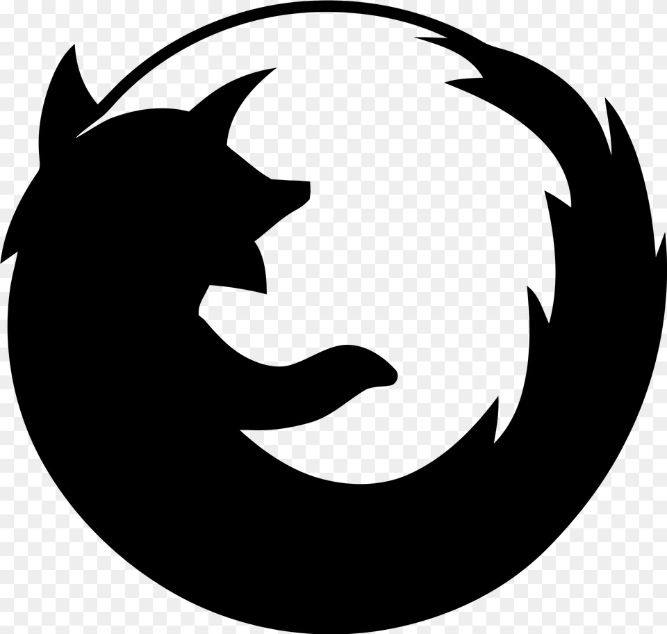 Firefox Logo, Gray Free Transparent Png