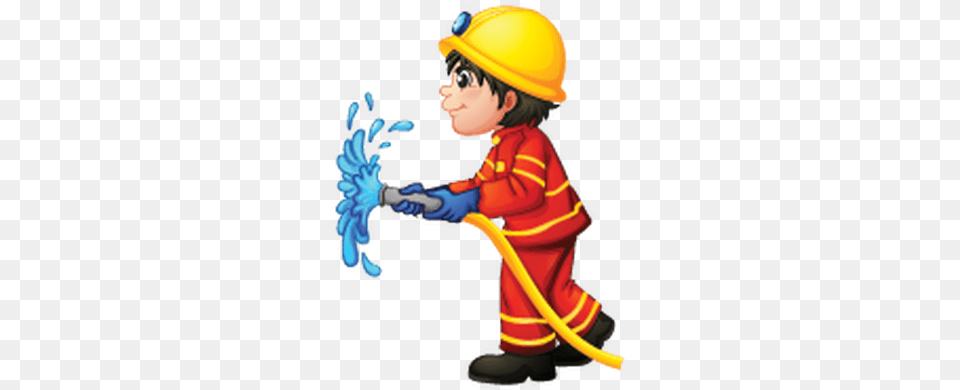 Fireman Clipart Firefighter Clipart Transparent, Clothing, Hardhat, Helmet, Person Png Image