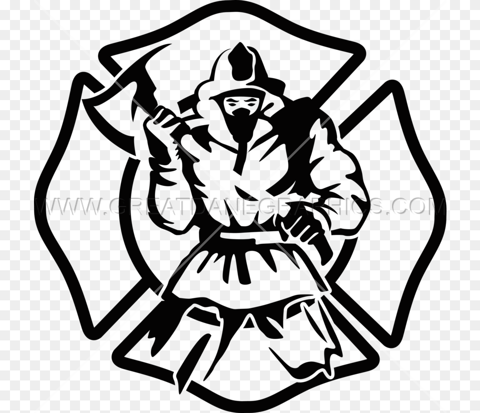 Fireman Shield Axe Maltese Cross, Adult, Male, Man, Person Png Image