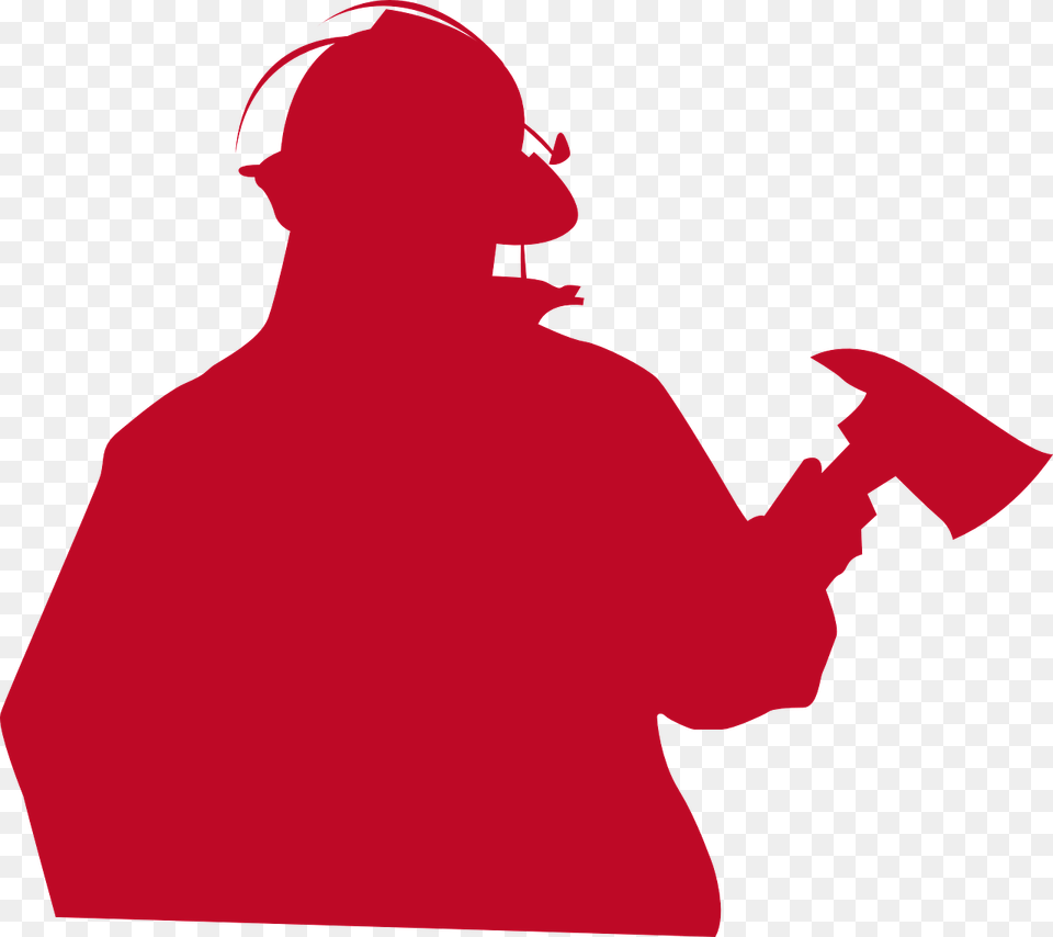 Fireman Silhouette, Adult, Male, Man, Person Free Png Download