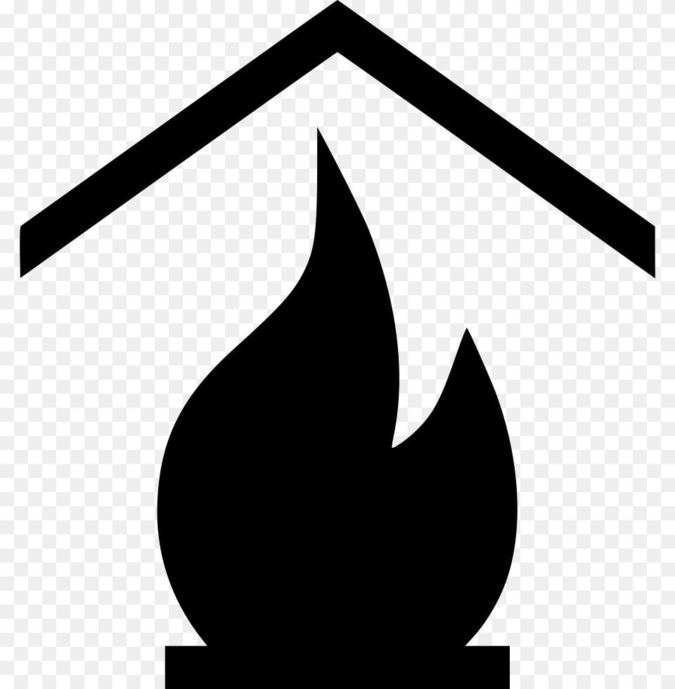 Fireplace Fire Traditional Real Estate Home Comments Icon, Stencil, Silhouette, Symbol, Logo Free Png Download