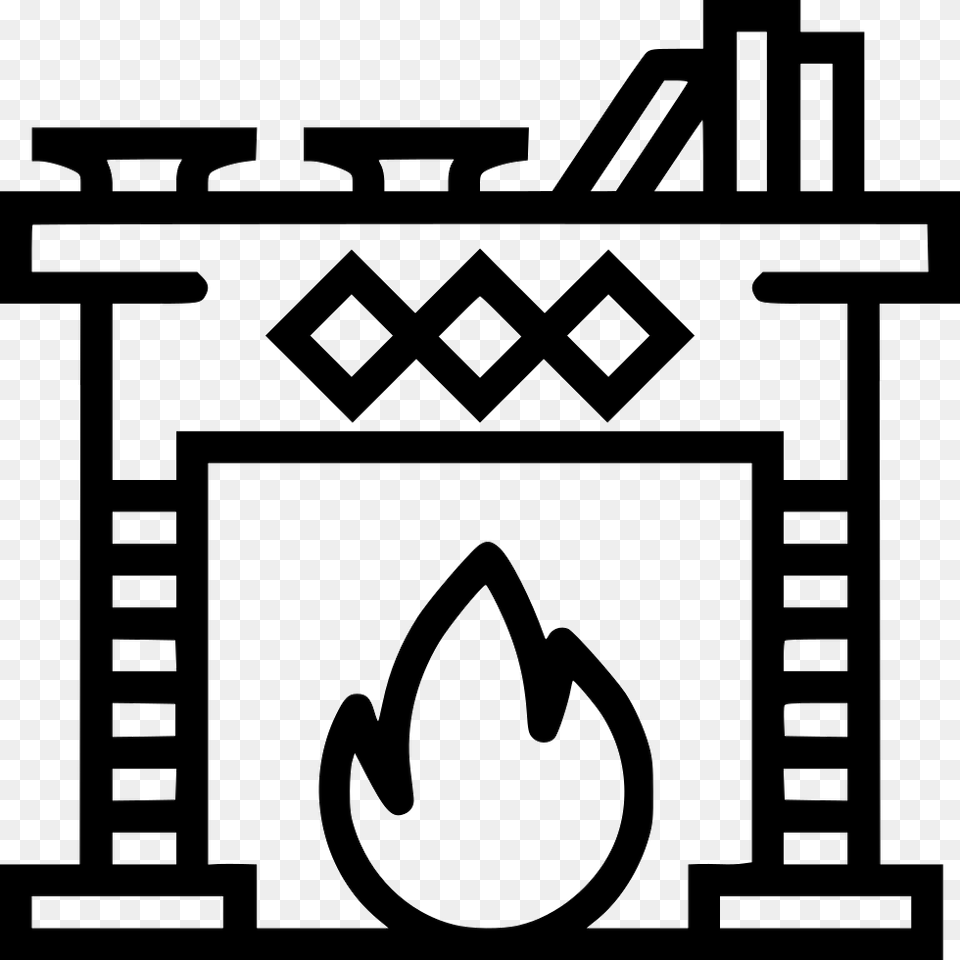 Fireplace Fireplace Icon Stencil, Electronics, Hardware, Symbol Free Png