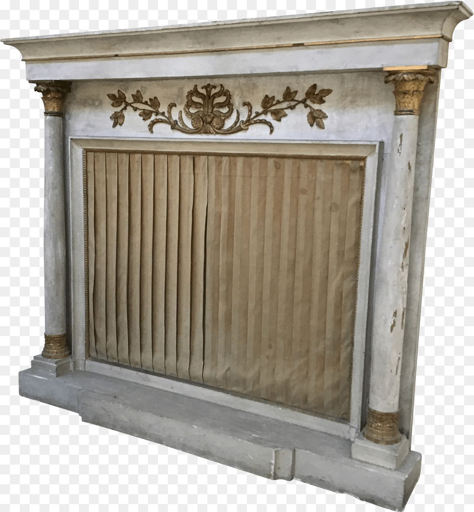 Fireplace Frame In White Painted Wood Cupboard, Indoors, Interior Design, Furniture Free Png Download