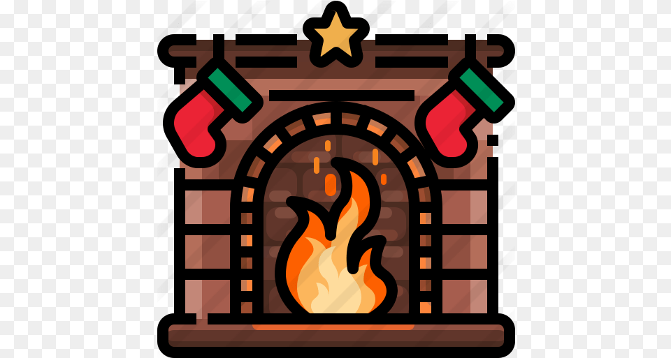 Fireplace Christmas Icons Clip Art, Indoors, Dynamite, Weapon, Hearth Free Png Download