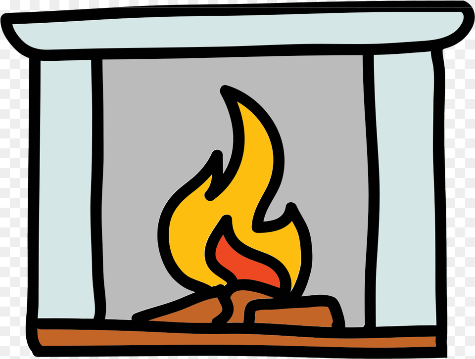 Fireplace Icon Clipart Download, Indoors, Smoke Pipe, Fire Png