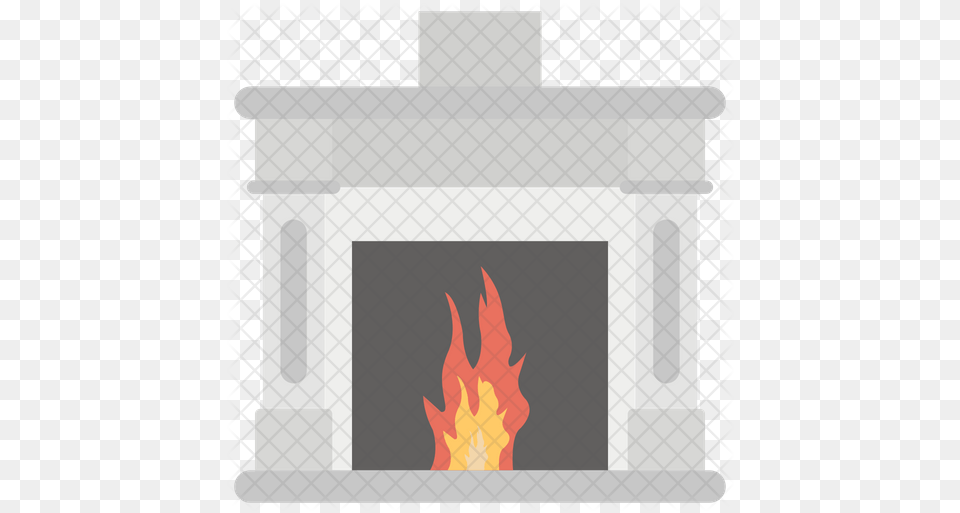 Fireplace Icon Of Flat Style Campfire, Hearth, Indoors Free Png