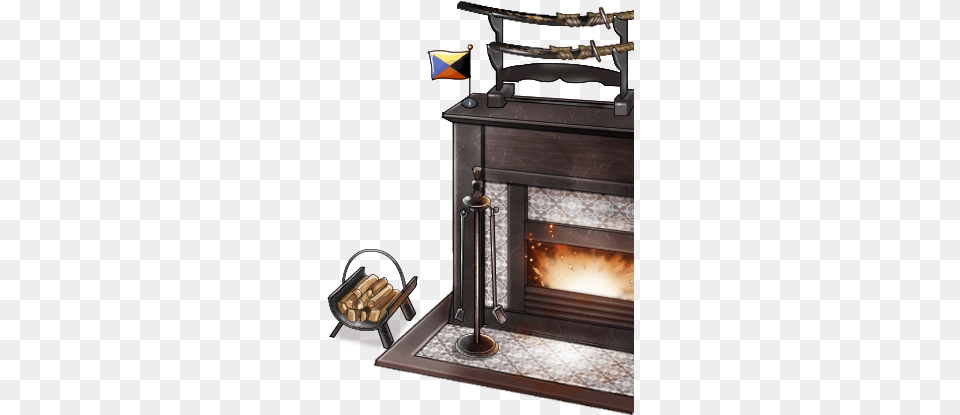 Fireplace With Z Flag, Hearth, Indoors, Sword, Weapon Free Transparent Png