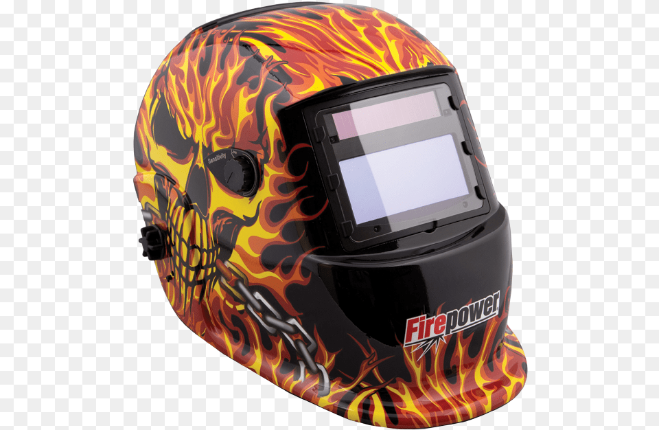 Firepower Skull Amp Fire Auto Darkening Welding Helmet Motorcycle Helmet, Crash Helmet Free Png Download