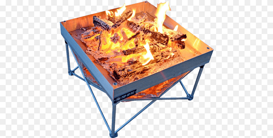 Fireside Industries Pop Up Fire Pit U0026 Heat Shield Combo Cb001, Flame, Furniture, Table, Fireplace Free Png